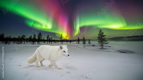 Arctic Fox in Snowy Tundra, Wildlife Photography
