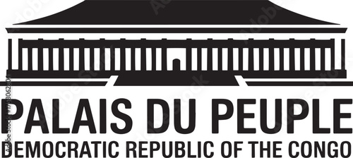 Palais du Peuple Democratic Republic of the Congo Flat Vector Silhouette Icon