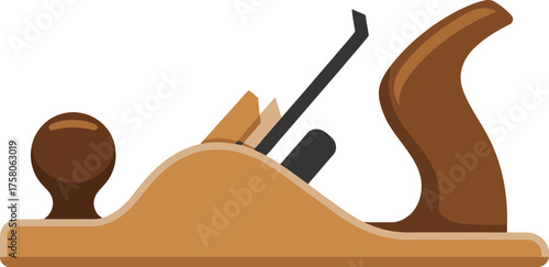 Classic wooden hand plane tool for woodworking and carpentry