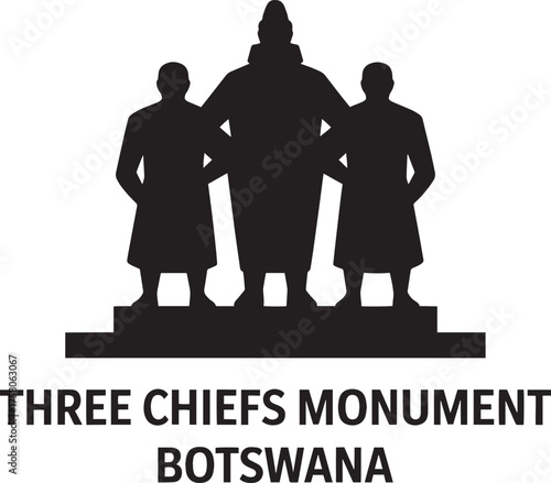 Three Chiefs Monument Botswana Landmark Silhouette Design Cultural Statues