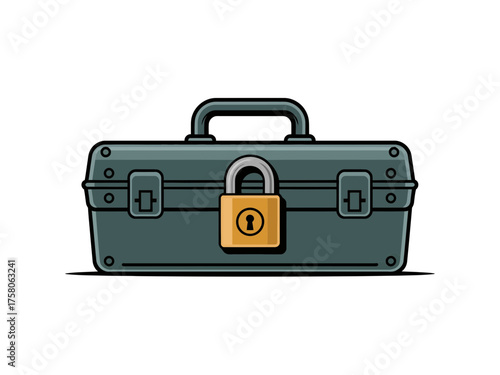 Secure toolbox with a padlock, representing safety and protection of tools or valuable items.
