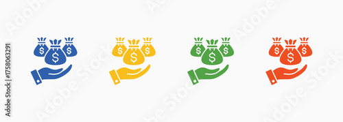 Loan Icon Style Color Multiple Collection Set