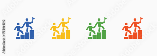 Leadership Icon Style Color Multiple Collection Set