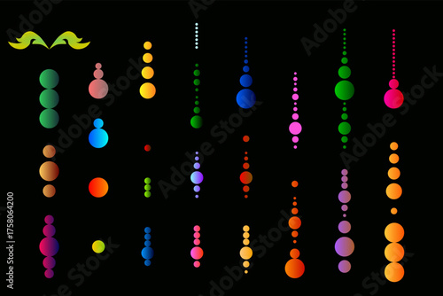 Christmas Garland – Festive Circles Decoration on Transparent Background