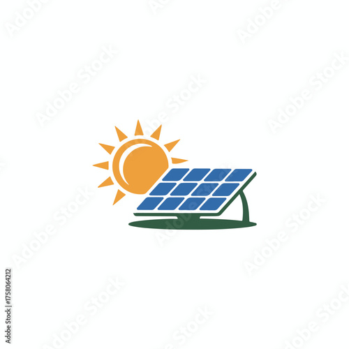 solar panels on white background
