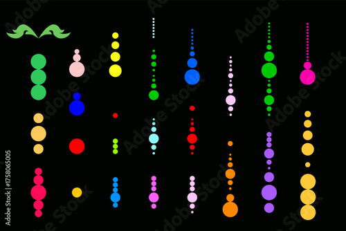 Christmas Garland – Festive Circles Decoration on Transparent Background