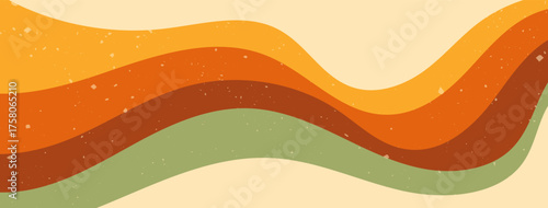 Zebra groovy Y2K orange, yellow and green color waves.