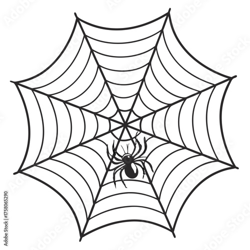 Spider and web halloween decoration graphic element vector