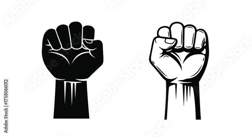 Contrasting hands raised in solidarity resistance and powerful symbolic gestures