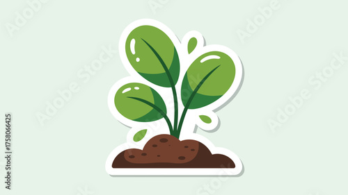 Vibrant green seedling emerging from rich soil, symbolizing growth and new beginnings.