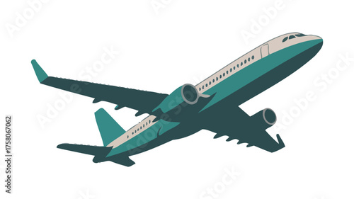 Modern jet airplane soaring through the sky on a clear day.