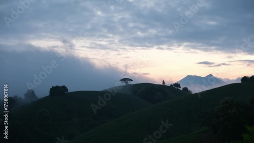 Wallpaper Mural Mountain view before sunrise on cloudy day Torontodigital.ca