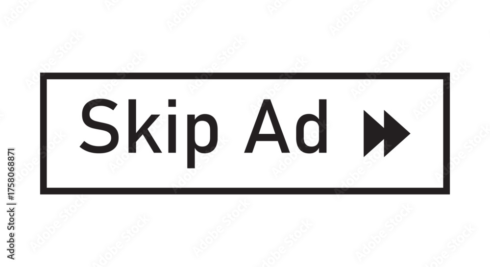Obraz premium Skip ad button web icon isolated on the white background.