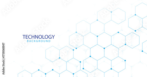 Hexagonal molecular structures in technology on a white background science style. Medical design. Vector illustration.	