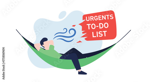 Man Resting in Hammock Feeling Relaxed From Urgent To Do List