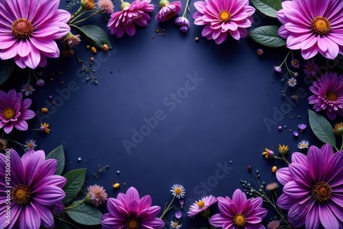 Intricate purple flower arrangement, rich textures , violet petals, detail
