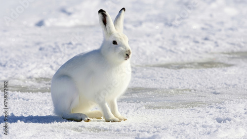 Arctic Hare in Snowy Tundra, Wildlife Photography