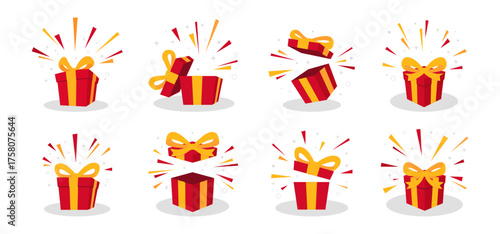 surprise red gift box birthday celebration special give away package loyalty