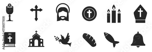 catholic icons vector