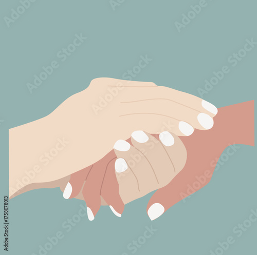 holding the patient's hand. doctor holds a patient's hand to reassure the medical examination process.
