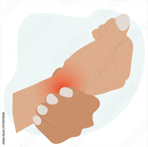 wrist cramps. Injured hand or sprained wrist.