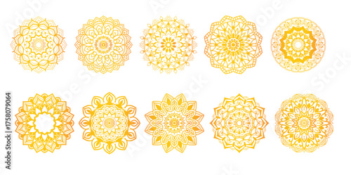 ornament round set with mandala geometric circle element