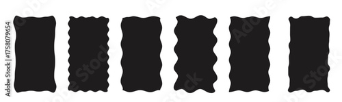  vertical black rectangles with jagged edges illustration