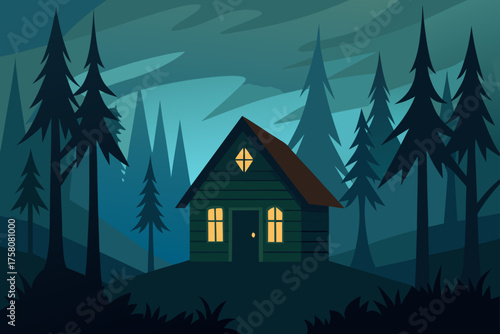eerie cabin in the woods
