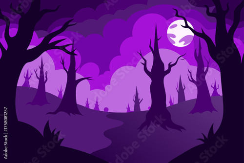 haunted forest purple mist