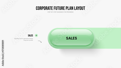Visual Planning 1 Element Diagram Frame Layout. Product Overview Slideshow Design Vector Illustration. Financial Campaign One Option Infographic Presentation Template.