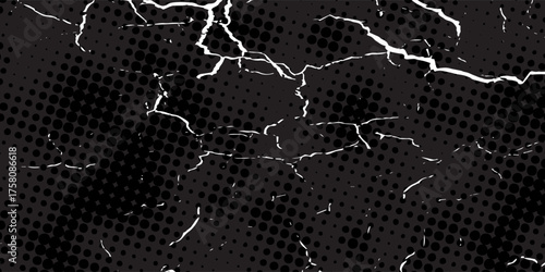 White scratches on black surface. Deep linear cuts and old traces scraping dirty glass abstract parasites and bacteria magnified by vector microscope.