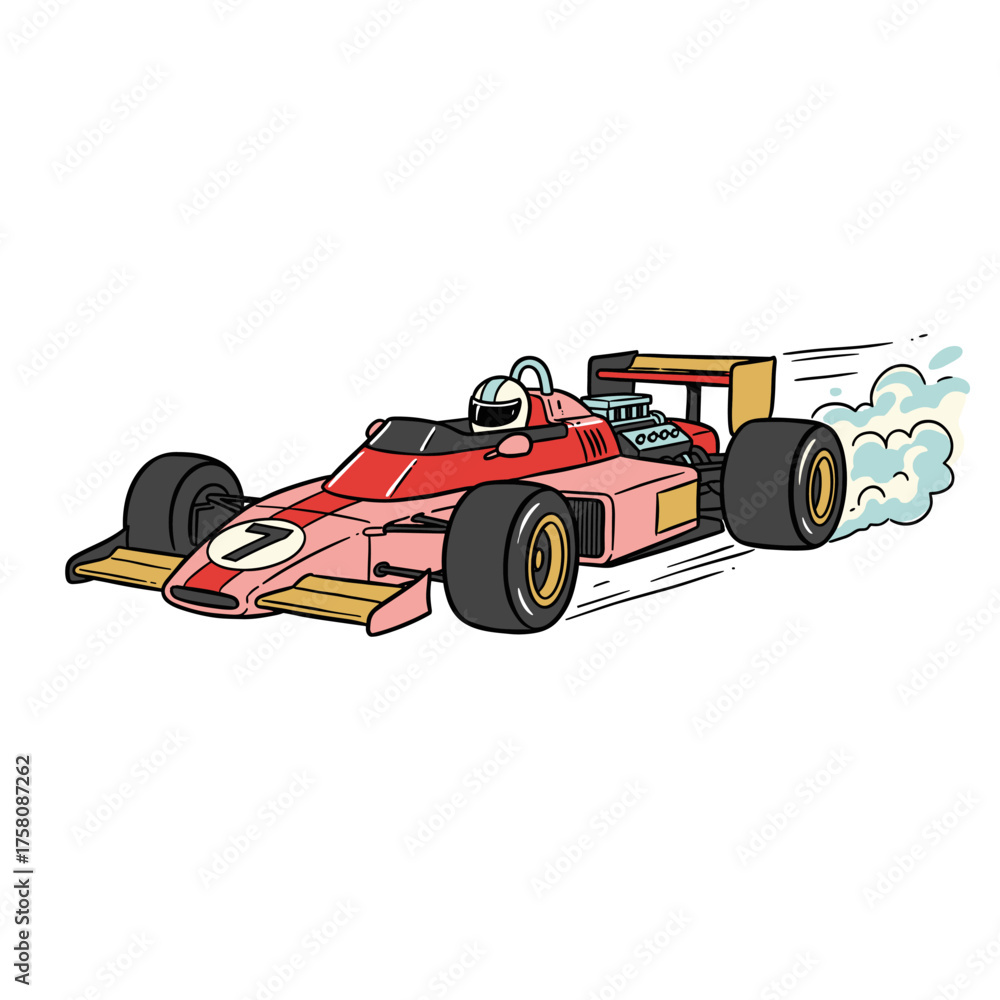 Fototapeta premium Super sports racing car. Automobile speed race poster. Race car racing. Racing club Illustration. Sports car drifting. Racing Team Design. Super Car Racing Illustration Design. Fast wheels challenge.