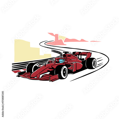 Super sports racing car. Automobile speed race poster. Race car racing. Racing club Illustration. Sports car drifting. Racing Team Design. Super Car Racing Illustration Design. Fast wheels challenge.