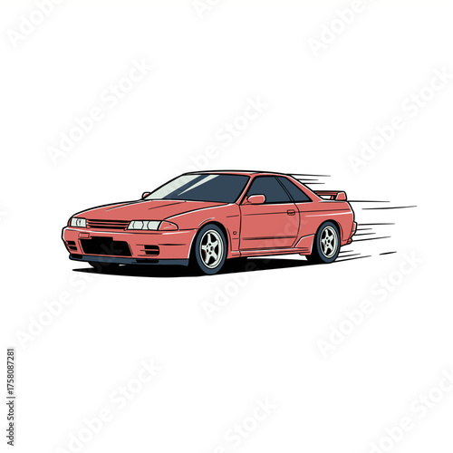 Super sports racing car. Automobile speed race poster. Race car racing. Racing club Illustration. Sports car drifting. Racing Team Design. Super Car Racing Illustration Design. Fast wheels challenge.