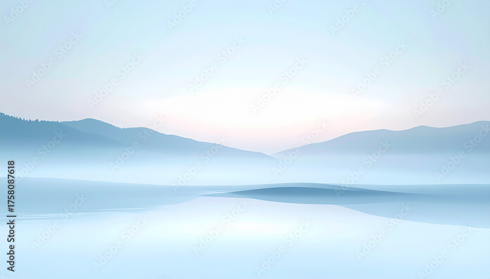 Obraz premium 幻想的な霧の風景03, Fantasy Mist Landscape, generated by AI