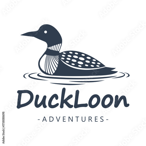 duck loon bird logo icon design vector flat illustration