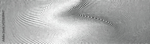 Wavy gradient halftone dots pattern texture background
