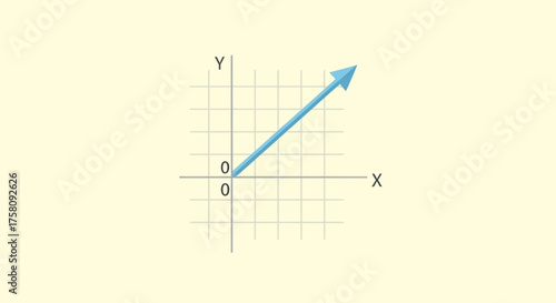 Simplified educational diagram showing arrow vector plotted on coordinate grid with x and y axes.
