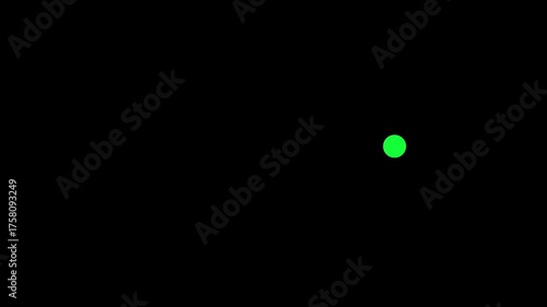 Vibrant green circle animation, moving and expanding on a minimal black background.