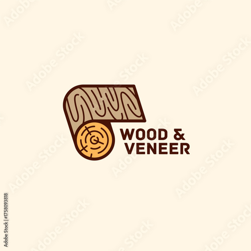 Wood veneer logo