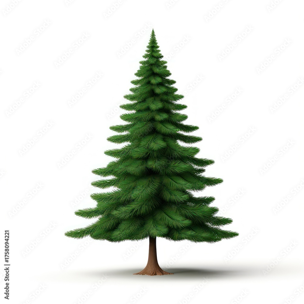 Obraz premium Realistic evergreen tree illustration