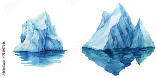 iceberg watercolor vector illustration