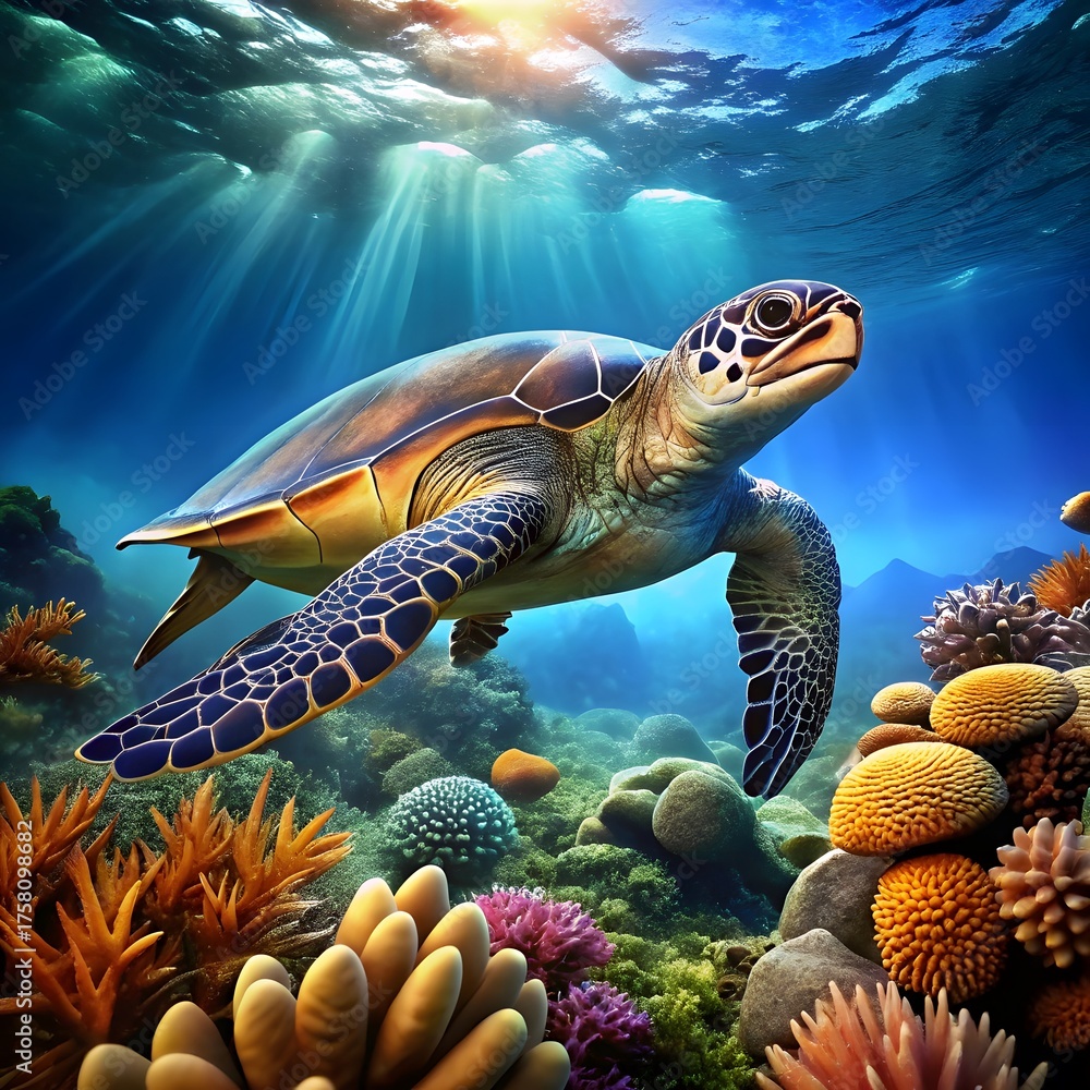 Fototapeta premium green sea turtle