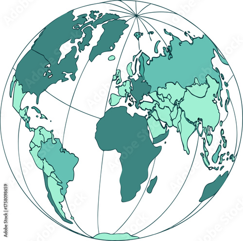 Vector 3D Earth globe in plasticine render, eco-friendly design, Earth Day theme, global awareness, no background illustration.