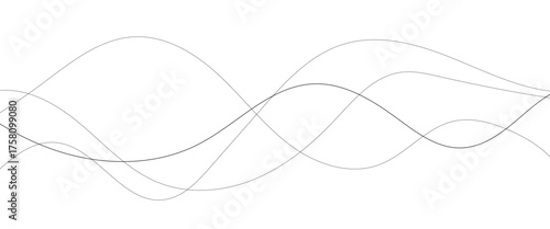 Abstract wavy black and white curved lines.