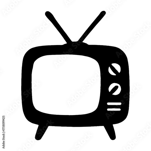 Retro television silhouette illustration vector