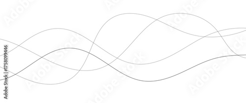 Abstract wavy black and white curved lines.