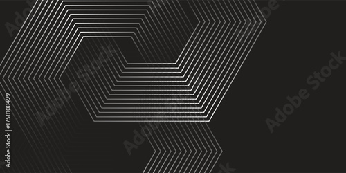 Dynamic turquoise neon hexagonal lines form a striking geometric pattern on a black background