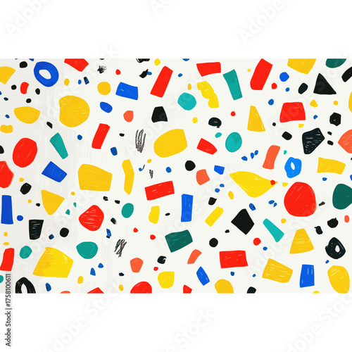 Cat illustration colorful shapes vector