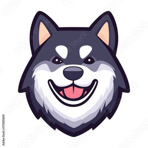 Alaskan Malamute cartoon smiling animal vector